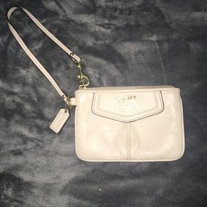 Cream coach wristlet